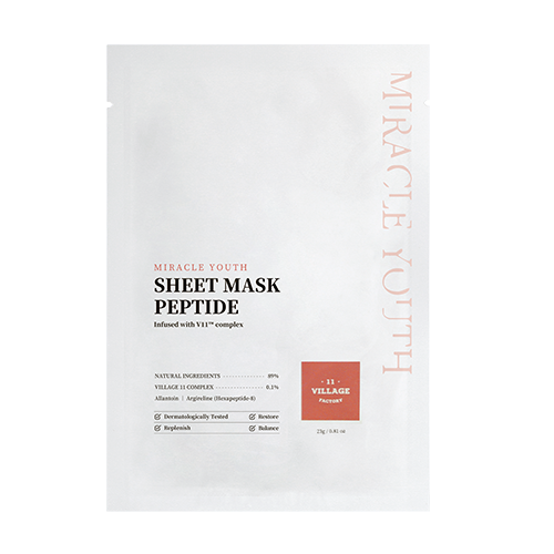 VILLAGE 11 Maseczka w płacie do twarzy z peptydami Miracle Youth Sheet Mask Peptide 23g